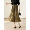 雀说新款气质半身裙重工压褶松紧腰光泽感中长款A字百褶裙AL4342 商品缩略图7