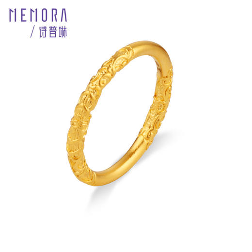 典粹唐草纹戒指 中国风足金黄金戒指【按克计价黄金1】MEMORA诗普琳GR2321 商品图4