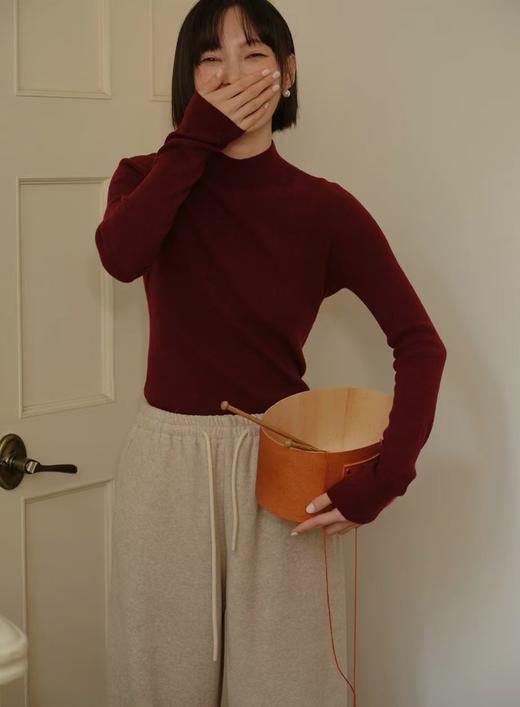 女士无缝一体蚕丝羊毛半高领毛衣清仓 商品图10