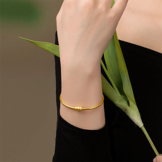 【热卖臻品】黄金小蛮腰手镯 简约百搭足金镯子送女友首饰礼物【按克计价黄金1】MEMORA诗普琳GW234201 商品图2