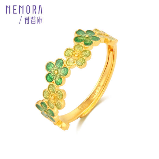 黄金勿忘我繁花戒指 中式浪漫足金戒指送女友首饰礼物【按克计价黄金2】MEMORA诗普琳GR251102 商品图4