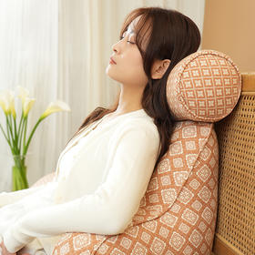 菱形雏菊系列拼色颈枕护腰靠床头靠垫软包大靠背高级感腰靠卧室可拆洗