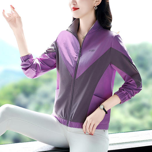 雀说休闲短外套新款大码宽松立领显瘦夹克上衣AL33020 商品图3