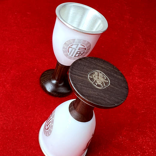 茅台银酒杯 瓷包银 一对 含999足银10克 商品图4