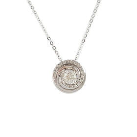 【天然正品】周大福（ENZO）AU750白金时尚经典0.30克拉钻石吊坠项链吊坠：10.3*11.1*7.4MM（皆取最大值）F-G -VS女士现售价：3380！270225TJ27