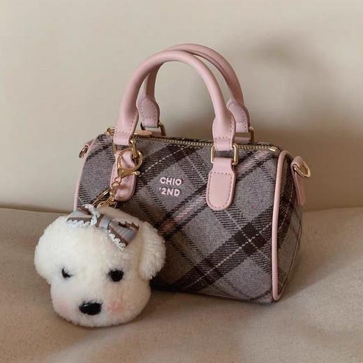【轻奢格纹设计，时尚百搭】英式下午茶枕头包包 女秋冬格纹手提小拎包 单肩斜挎包-QQ 商品图3