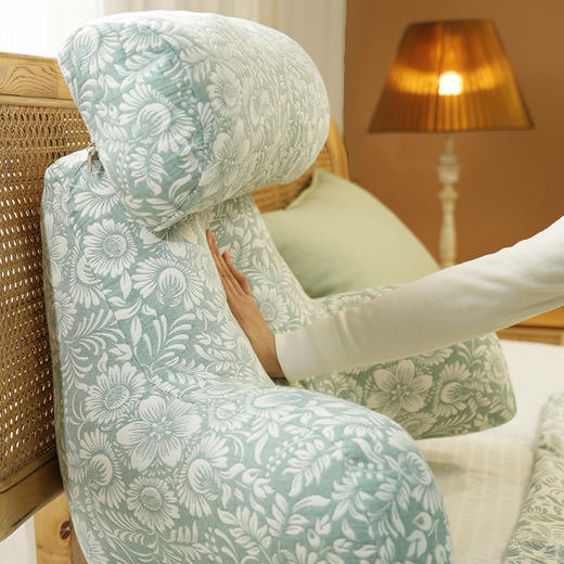 蔓延繁花系列多功能颈枕护腰靠床头靠垫软包大靠背高级感腰靠卧室可拆洗 商品图2