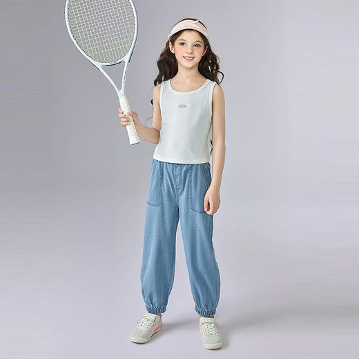 笛莎Deesha 童装女童裤子2025夏新款女童休闲束脚牛仔裤 商品图2