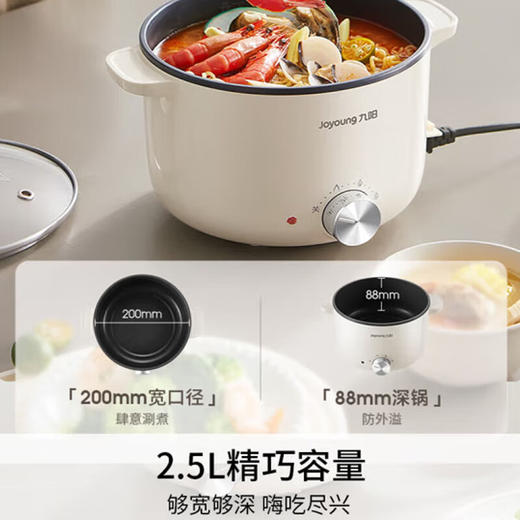 九阳（Joyoung）电煮锅 2.5L一体泡面电火锅多功能锅HG25-G201【YGYL1.0】 商品图1