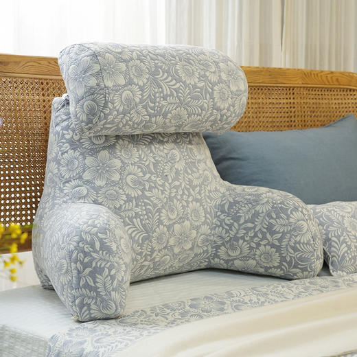 蔓延繁花系列多功能颈枕护腰靠床头靠垫软包大靠背高级感腰靠卧室可拆洗 商品图3