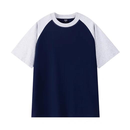 【任选两件】美式复古纯棉插肩短袖T恤男女春夏新款重磅休闲宽松撞色情侣上衣 商品图12