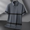 【丝光棉】【DPF】大依优型大码短袖POLO衫男士加大号翻领半袖体恤胖子时尚休闲大码条纹 商品缩略图1