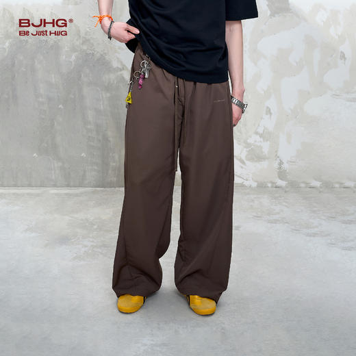 BJHG不计后果凉感休闲裤子男款春夏复古垂坠感慵懒宽松透气长裤女 商品图2