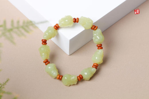 和田玉黄玉【招财貔貅】手串 商品图3