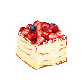 莓果提拉米苏盒子切块