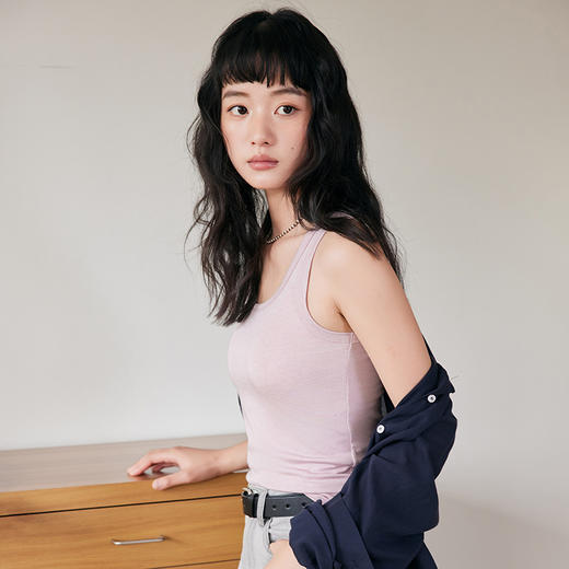 【百搭背心】2025春夏纯色莱赛尔醋酸小吊带女 天丝羊毛可外穿背心亲肤内搭打底 商品图4
