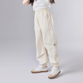 笛莎Deesha 童装女童裤子2025夏新款女童米白松紧腰散兵裤