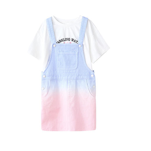 笛莎Deesha 童装女童套装2025夏新款女童渐变牛仔裙套装 商品图4