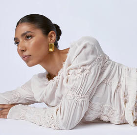 ZAHAR AYLA EARRINGS - 金色