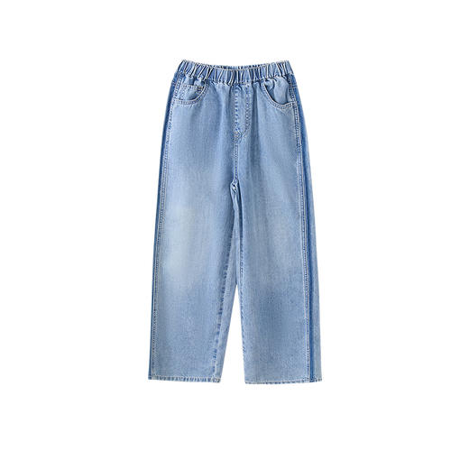 笛莎Deesha 童装女童裤子2025夏新款女童侧边撞色牛仔裤 商品图4