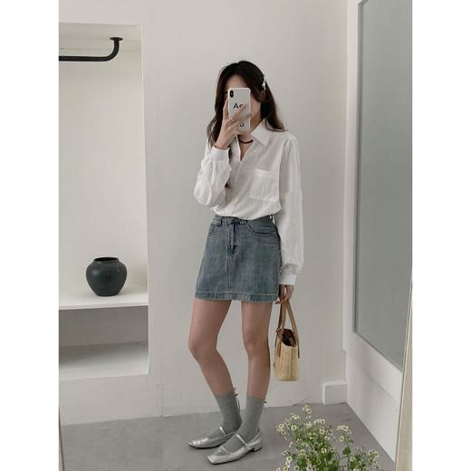 Avann蕾丝刺绣小V翻领白衬衫 2355 福利 商品图5