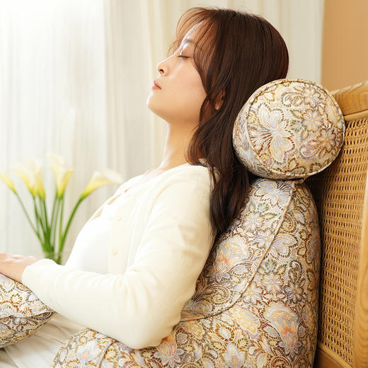 芦花系列多功能颈枕护腰靠床头靠垫软包大靠背高级感腰靠卧室可拆洗 商品图0