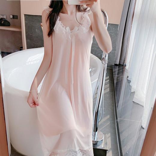 【自带胸垫！可拆卸设计】吊带睡裙女夏季薄款性感公主宫廷风带胸垫大码孕妇宽松冰丝睡衣家居服女。ry 商品图3