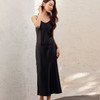 玳莎修身V领吊带裙2025年春季新款气质收腰显瘦打褶设计感小黑裙  FA35001 商品缩略图3