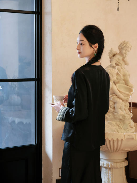 盛唐婧 |重磅真丝斜襟国风小衫 商品图4