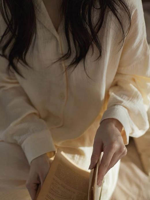 【岚束·叶落秋声】情侣睡衣家居服 100%棉婴儿贴肤面料 商品图3