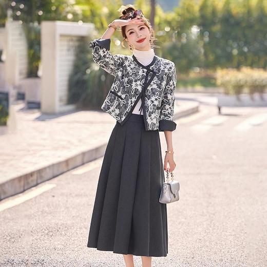 雀说小香风时尚气质新中式轻国风上衣半身裙两件套新款套装AL3091 商品图1