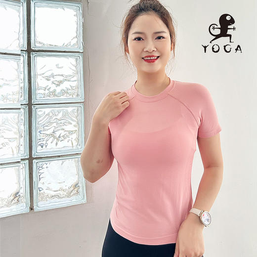 壁虎瑜伽【2503SY337】糯米提高弹软糯短袖T恤【5天发货】 商品图3