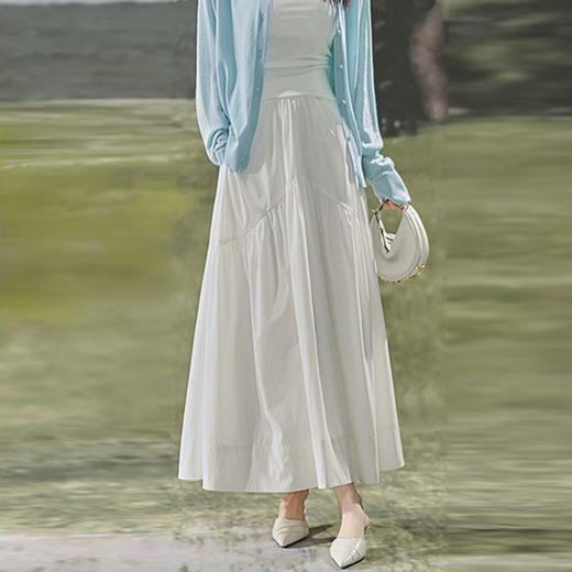 馥迦简约温柔白色半身裙 商品图3