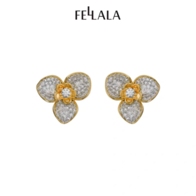 2楼Fellala/翡拉拉「绽放2.0」系列优雅气质耳钉花瓣潮流设计感耳饰货号925417101吊牌价629现价566