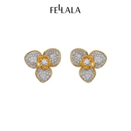 2楼Fellala/翡拉拉「绽放2.0」系列优雅气质耳钉花瓣潮流设计感耳饰货号925417101吊牌价629现价566 商品图0
