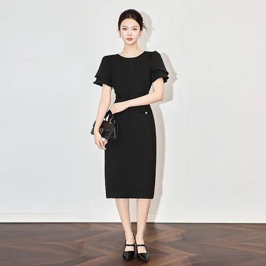 【高货wl】全新升级【铂金会员339/天猫459/差价120】(11212) 洛诗琳25新款端庄大气法式职业干练收腰时尚荷叶袖连衣裙 商品图2