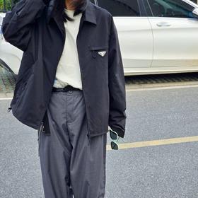 Pr@da 普la达25春季猎装底特律翻领夹克外套