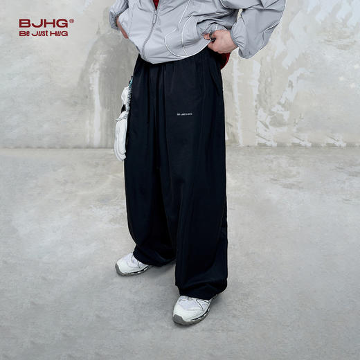 BJHG不计后果凉感休闲裤子男款春夏复古垂坠感慵懒宽松透气长裤女 商品图1