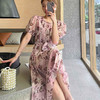 顺丰包邮洛诗琳64048夏季新款气质印花收腰大摆真丝连衣裙0099 商品缩略图3