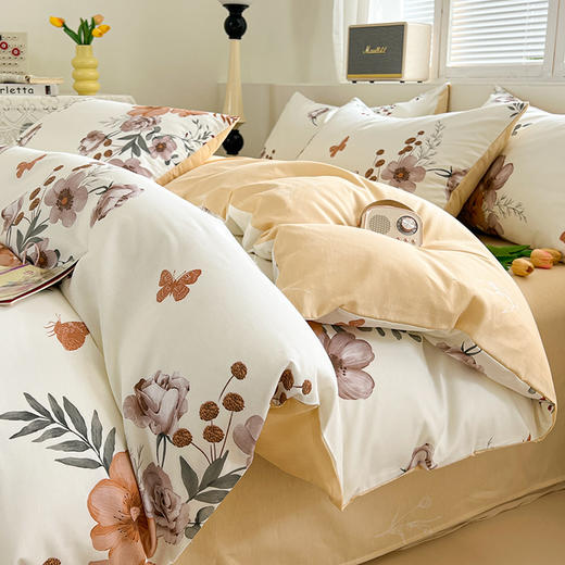 【品牌直发】加倍生活  纯棉印花三/四件套小清新系列 软糯亲肤 商品图4