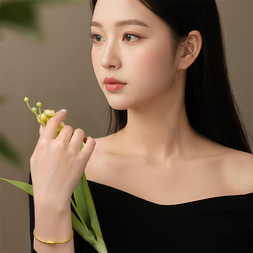 【热卖臻品】黄金小蛮腰手镯 简约百搭足金镯子送女友首饰礼物【按克计价黄金1】MEMORA诗普琳GW234201 商品图1