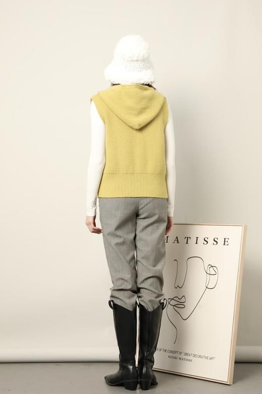 LNNNS 休闲款黄绿色连帽背心针织外套 17794 商品图3