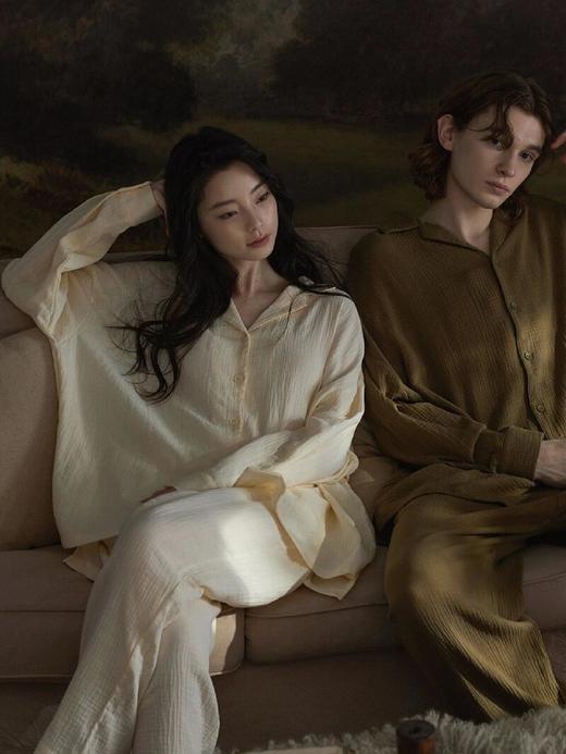 【岚束·叶落秋声】情侣睡衣家居服 100%棉婴儿贴肤面料 商品图1