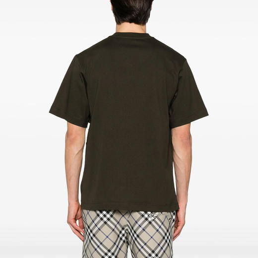 BURBERRY 巴宝莉 男士马术骑士徽标印花棉质圆领短袖T恤 绿色 8104018 C1749 商品图1