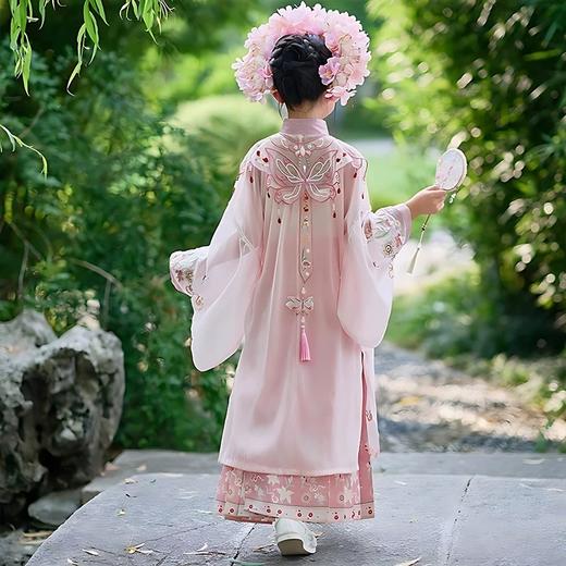 千韵岗 花未眠明制汉服套装 新中式女童薄纱长袍马面裙 商品图3