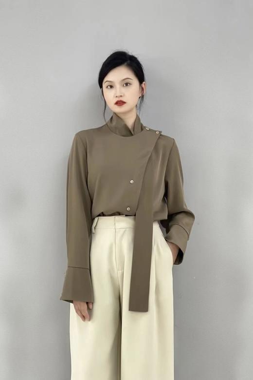 Le Malene 半高领缎面纽扣上衣 17800 商品图1