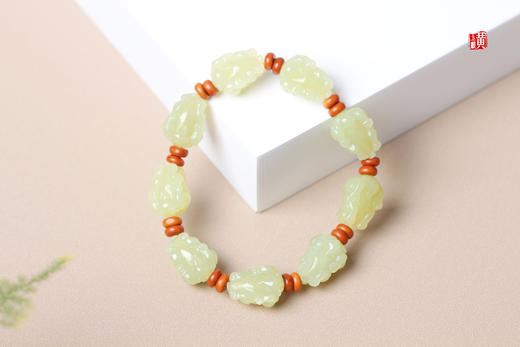 和田玉黄玉【招财貔貅】手串 商品图4