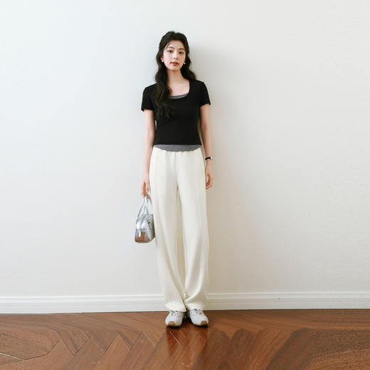 【严选】诗凡黎休闲裤2025年春新款韩版宽松香蕉裤时尚百搭高腰显瘦哈伦裤7G3150531 商品图1
