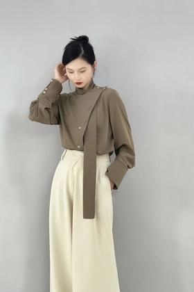 Le Malene 半高领缎面纽扣上衣 17800
