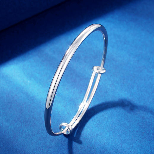 【999足银】卡蒂罗/KADER 莫比乌斯素圈光面手镯  简约小众年轻款满天星实心银镯 蛇年本命年#好运 999纯银 商品图1